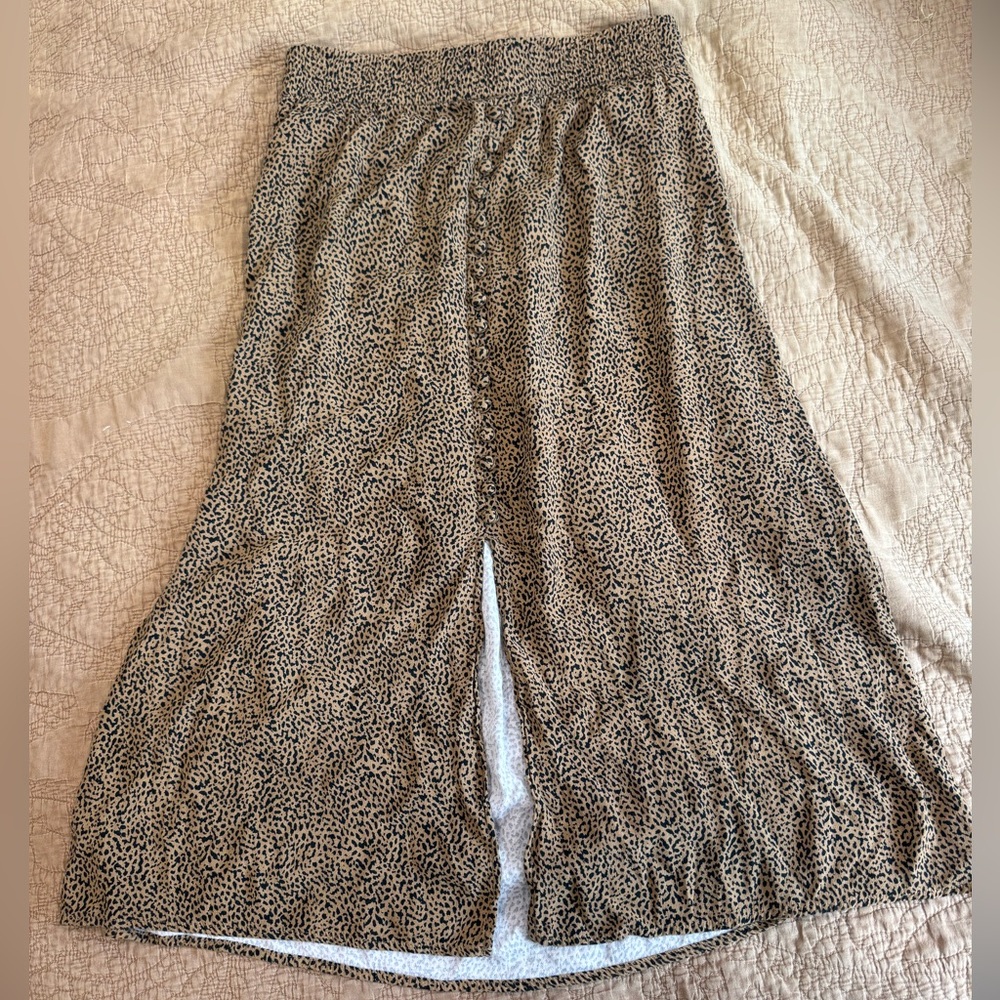 LOFT Animal Print skirt in Black and Tan